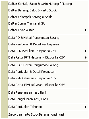 menu daftar software untuk distributor accpro spectra