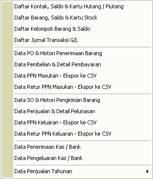 menu daftar software akunting murah accpro trada